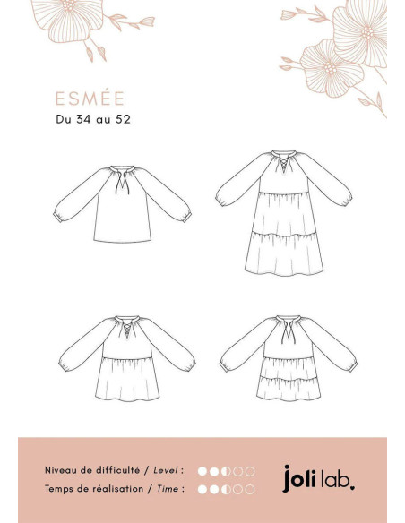 Patrón de blusa, vestido Esmée - Joli Lab