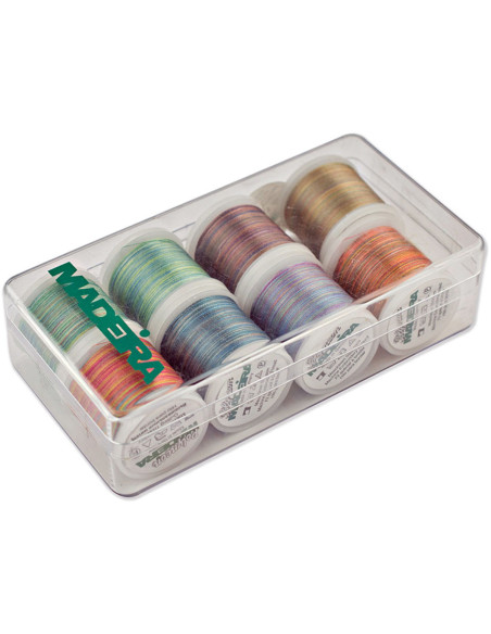 Mini caja de hilos para bordar Polyneon 40 Multicolor Madeira