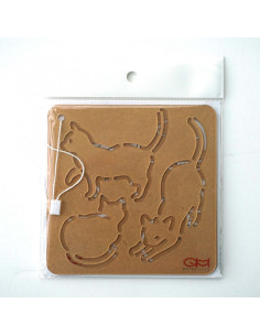 Juego de 2 plantillas para esténcil sashiko - Neko