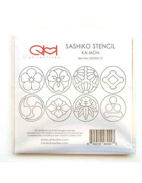 Juego de 2 plantillas para esténcil sashiko - Ka-mon