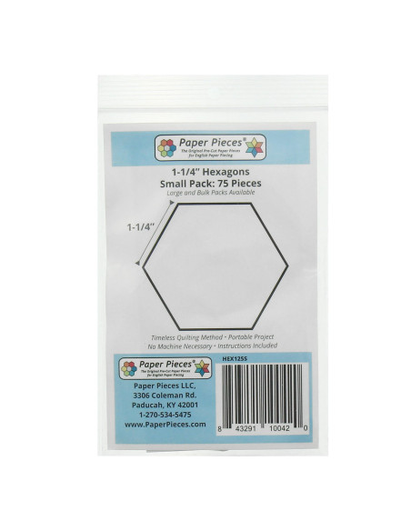 Juego de 75 hexágonos Paper Pieces de 1-1/4 pulgadas