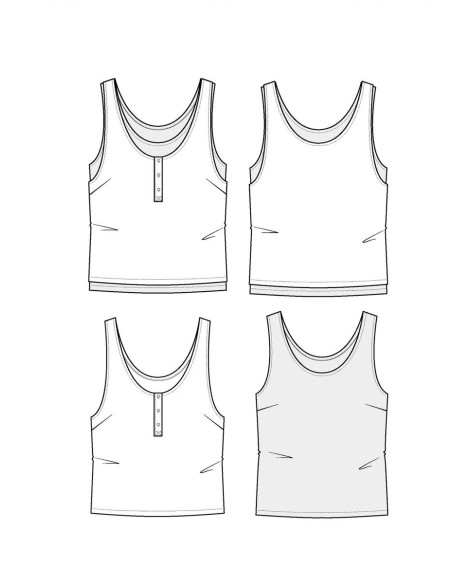 Patrón de camisetas sin mangas Spritz - Maison Fauve