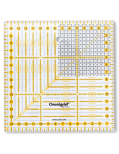 Regla de patchwork Omnigrid cuadrícula 15 x 15 cm