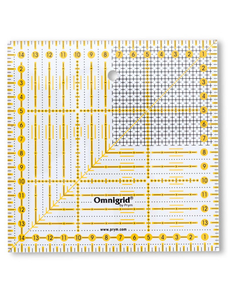 Regla de patchwork Omnigrid cuadrícula 15 x 15 cm