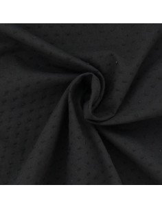 Tejido de algodón plumetis - Negro