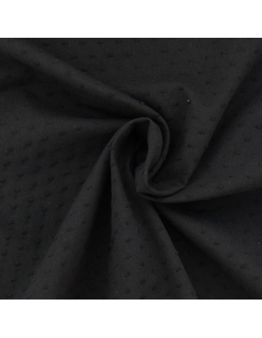 Tejido de algodón plumetis - Negro