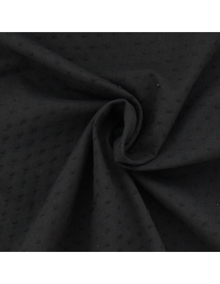 Tejido de algodón plumetis - Negro