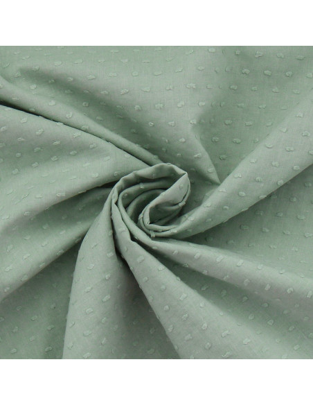 Tejido de algodón plumetis - Verde grisáceo