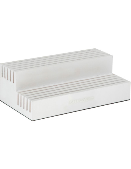Cajón de madera blanca con 10 ranuras para reglas de patchwork