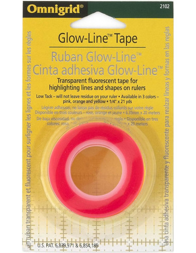 Cinta Glow-Line Tape para reglas de patchwork - 3 rollos