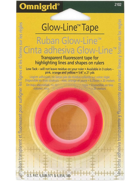 Cinta Glow-Line Tape para reglas de patchwork - 3 rollos