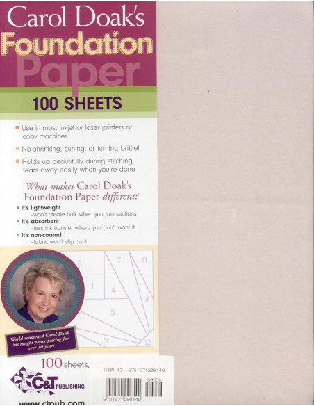 Set de 100 hojas Foundation Paper Carol Doak