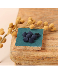 Botón cubierto de satén sobre pie 10 mm - Denim