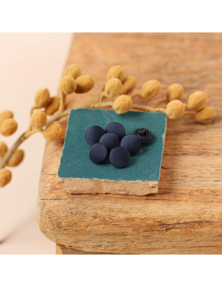 Botón cubierto de satén sobre pie 10 mm - Denim
