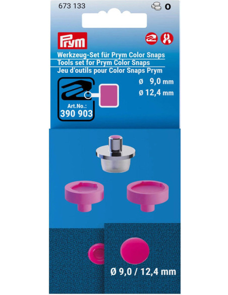 Juego de herramientas para colocar broches a presión Color Snaps de 9 y 12,4 mm