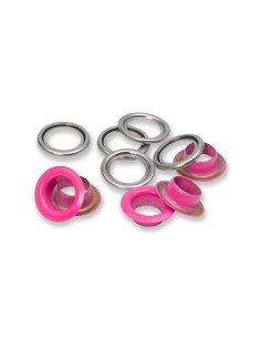 Caja de 15 ojales con arandelas de 11 mm - Fucsia