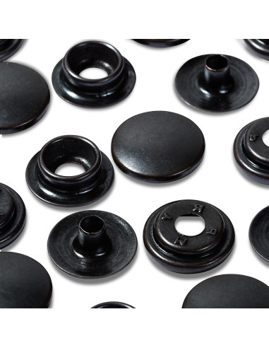 Multipac de 100 botones de presión Sport Camping - Negro