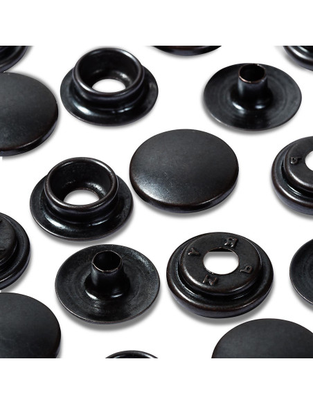 Multipac de 100 botones de presión Sport Camping - Negro