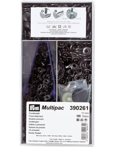 Multipack de 100 botones de presión Anorak - Bruni 15 mm