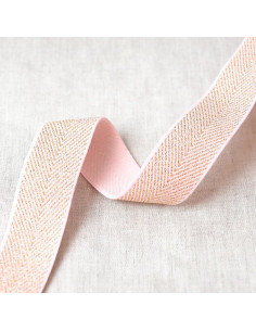 Elástico chevron metálico - Rosa y oro
