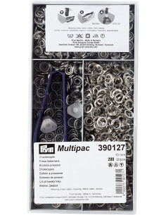 Multipack de 200 botones de presión Jersey - Plata 10mm