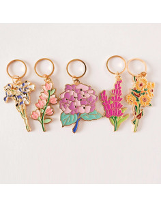Juego de 5 anillos marcadores de puntos - Flores de primavera 2