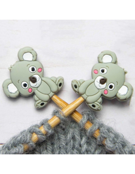 Tapones de malla para agujas de tejer - Koala