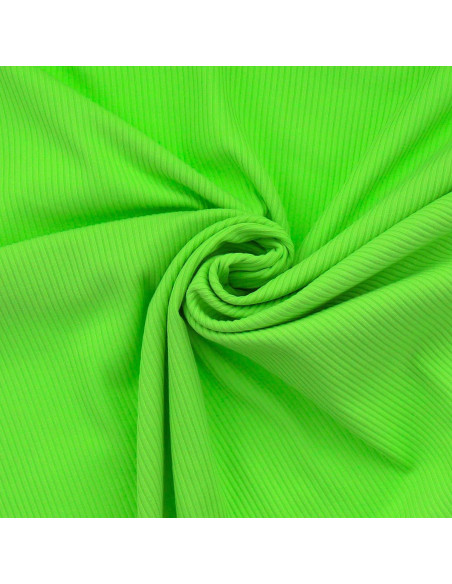 Tejido de punto de algodón acanalado - Verde manzana