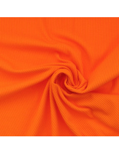 Tejido de punto de algodón acanalado - Naranja