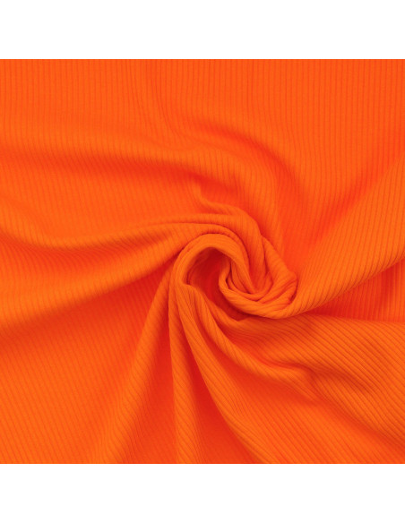 Tejido de punto de algodón acanalado - Naranja