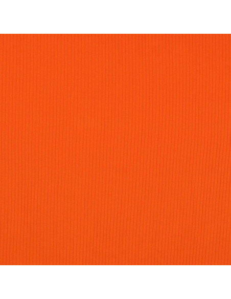 Tejido de punto de algodón acanalado - Naranja