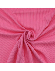 Tejido de punto de algodón acanalado - Rosa