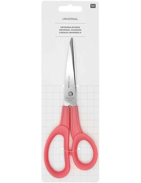 Tijeras universales rosa fluorescente Rico Design 20 cm
