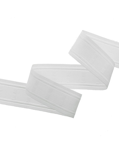 Cinta fruncidora para pliegue automático - Blanco 45 mm