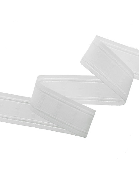 Cinta fruncidora para pliegue automático - Blanco 45 mm