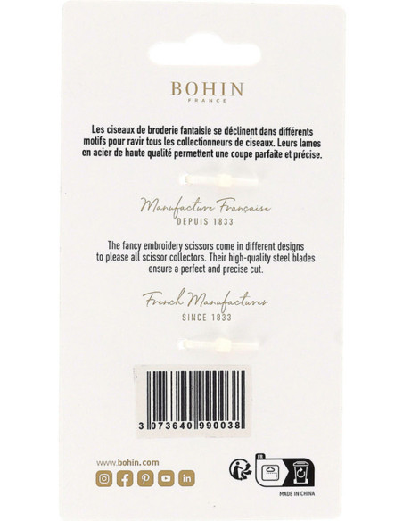 Tijeras de bordado Leopardo Bohin 9 cm