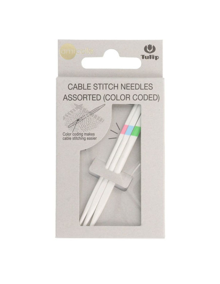 Juego de 3 agujas para trenzas con códigos de colores Tulip