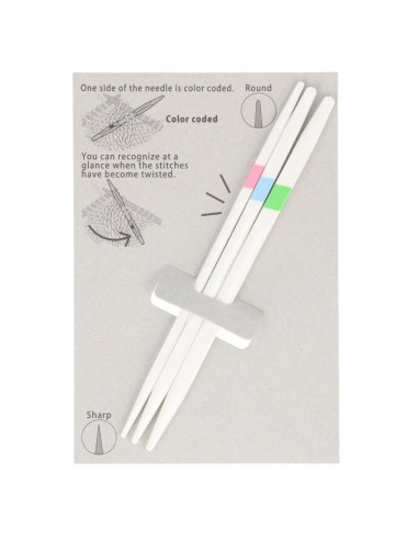 Juego de 3 agujas para trenzas con códigos de colores Tulip