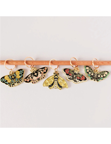 Conjunto de 5 anillos marcadores de puntos - Mariposas