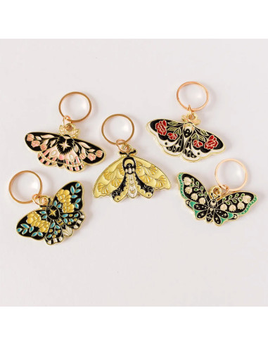 Conjunto de 5 anillos marcadores de puntos - Mariposas