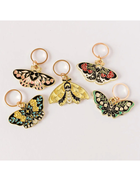 Conjunto de 5 anillos marcadores de puntos - Mariposas