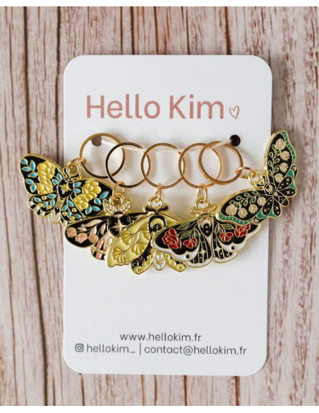Conjunto de 5 anillos marcadores de puntos - Mariposas