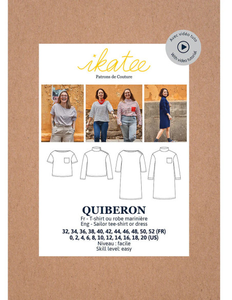 Patrón de camiseta o vestido marinero Quiberon - Ikatee