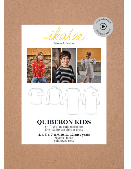 Patrón de camiseta o vestido marinero Quiberon Kids - Ikatee