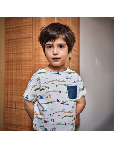 Patrón de camiseta o vestido marinero Quiberon Kids - Ikatee