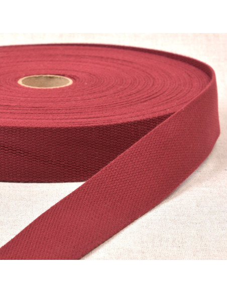 Correa de poliéster con aspecto de algodón - Rojo Burdeos