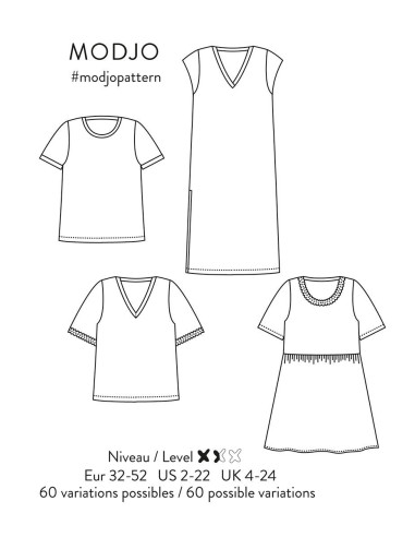 Patrón de camiseta y vestido Modjo - Atelier Scämmit