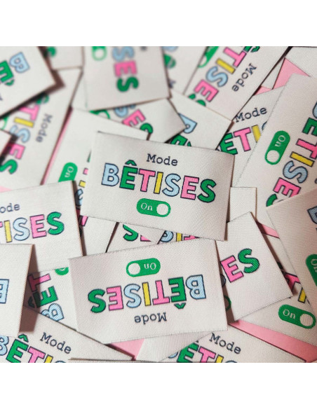 Juego de 6 etiquetas tejidas - Travesuras
