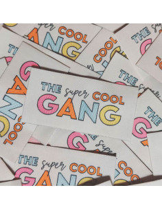 Juego de 6 etiquetas tejidas - The super cool GANG