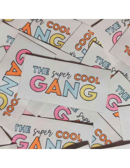 Juego de 6 etiquetas tejidas - The super cool GANG